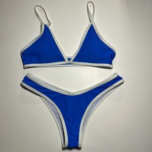 WHITE TRIM ROYAL BLUE BIKINI